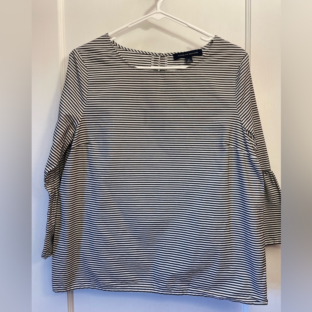 Tommy Hilfiger blue and white striped shirt. Size medium